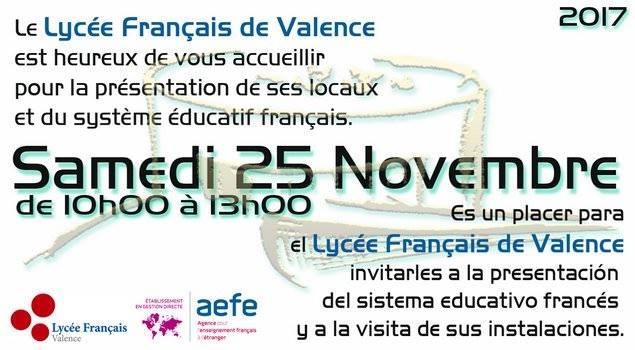 Affiche de la journée portes ouvertes du Lycée Français de Valence