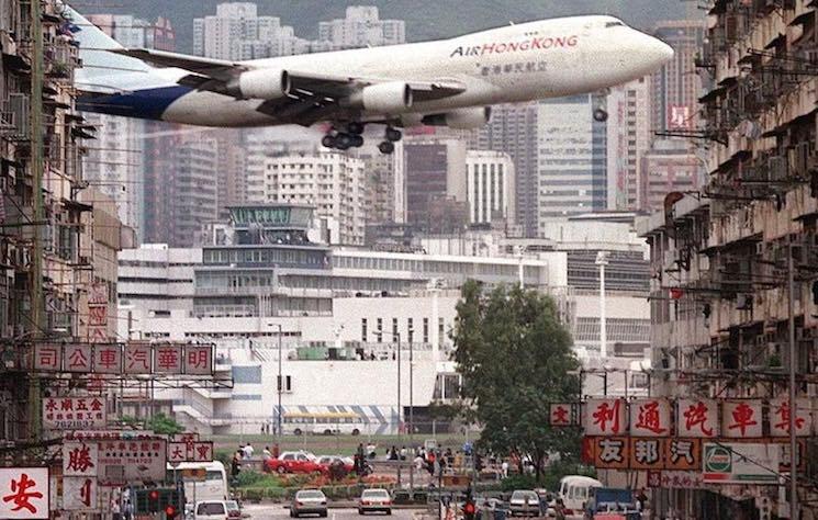 Aéroport de hong kong Kait Tak atterrissage