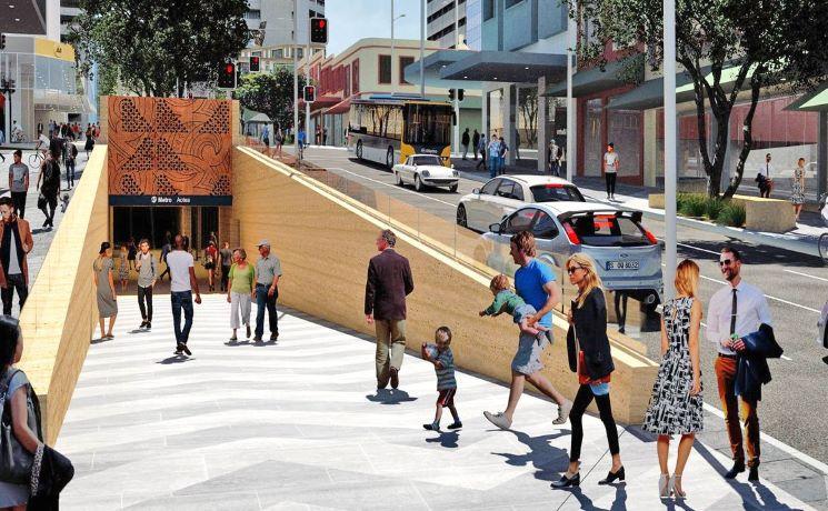 Métro travaux Auckland Nouvelle-Zélande City Rail Link Vinci Solétanche 