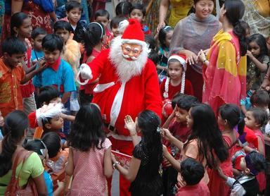 Un père noël à Chennai