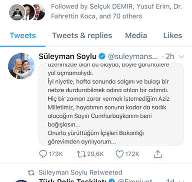 Süleyman Soylu démission