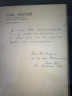 Manuscrit Carl Dreyer cinéma Danemark 