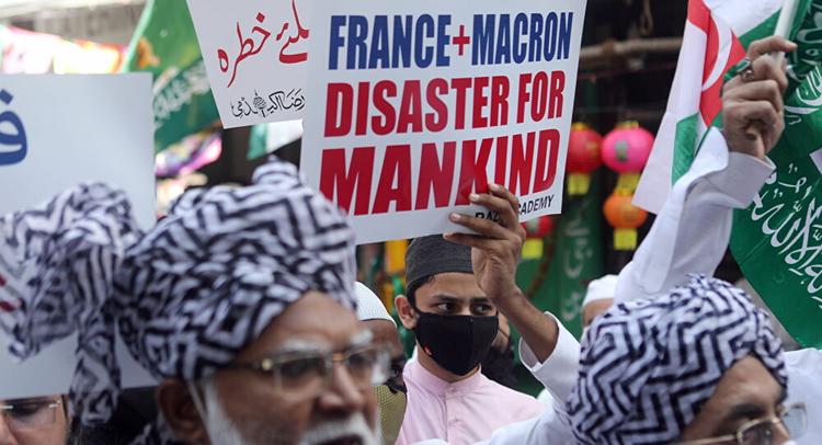 manifestations anti france india inde