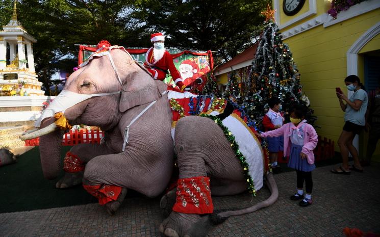 Pere-Noel-Elephant-Covid-Thailande