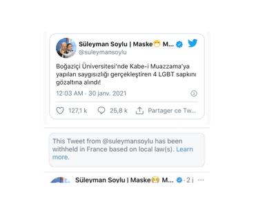 Süleyman Soylu démission tweet France