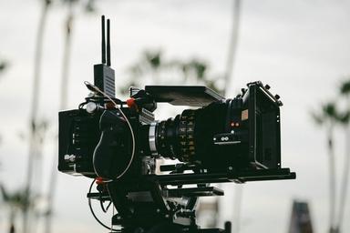 Une caméra lors du tournage d'un film