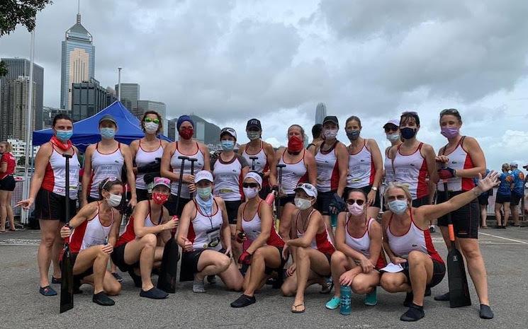 kellett island cup hong kong avec l'équipe française féminine de bateaux dragons