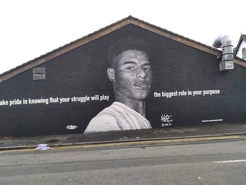 Peinture murale de Marcus Rashford à Manchester