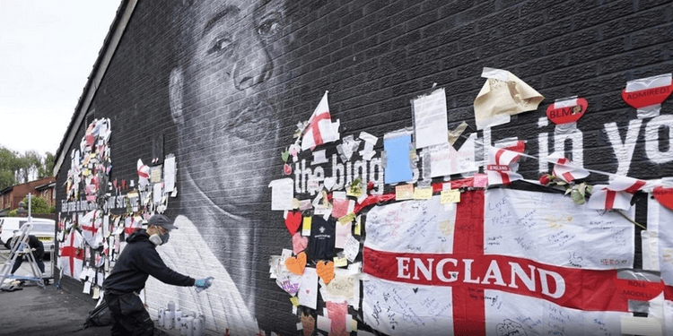 Peinture murale de Marcus Rashford à Manchester