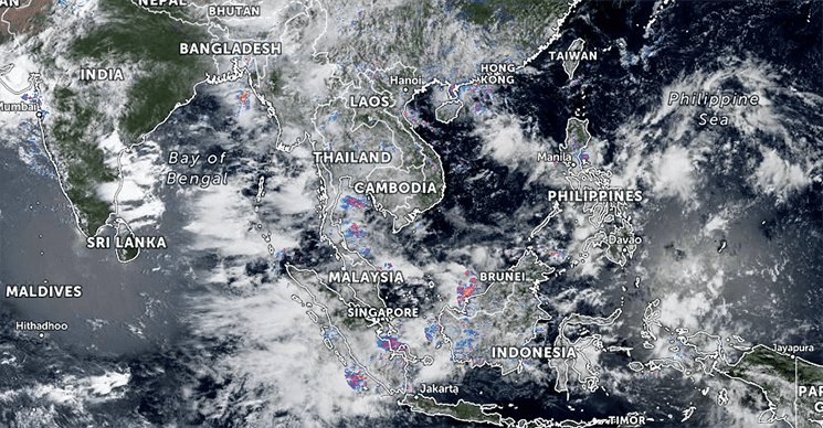 Image satelite du Cambodge au 1 sept 2021