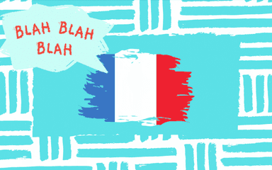 Un drapeau français avec des mots