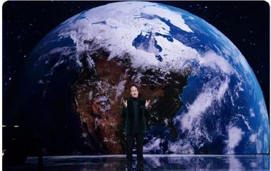 Le prince Willima devant la planète terre pour le Earthshot prize