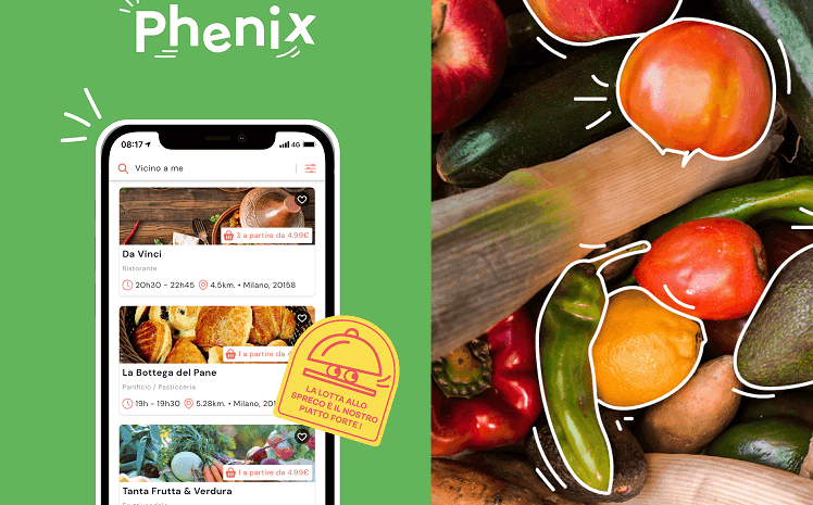 illustration de Phenix, une App mobile avec des fruits et légumes