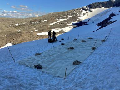 drap laine Helags glacier suède environnement fonte changement climat