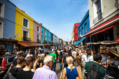 Portobello Market rempli de touristes 