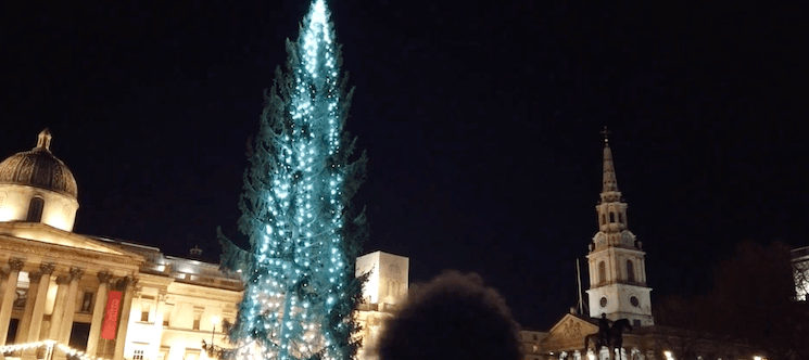 le sapin de Noël de Trafalgar Square illuminé