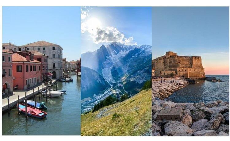 Paysages de montagne, de mer et de lagune en Italie