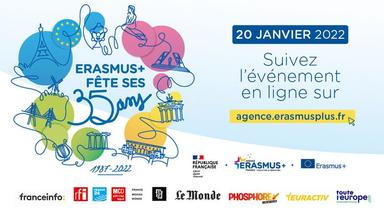 Affiche de l'événement "Erasmus + fête ses 35 ans"