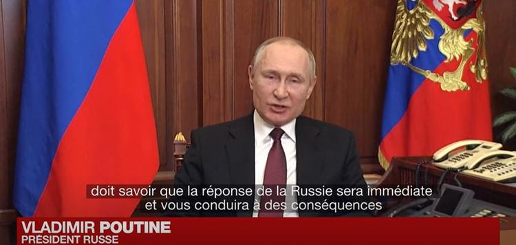 FRANCE24 Vladimir Poutine, annonce du 24 février 2022