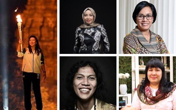 Portraits de Sri Mulyani Indrawati, Shinta Dhanwardoyo, Butet Manurung, Susi Susanti et Leila Chudori