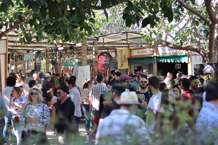 Des personnes en train de boire au festival mostra proava à Valencia