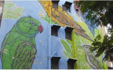 La fresque de l’artiste Dzia, à Dharavi à Mumbai