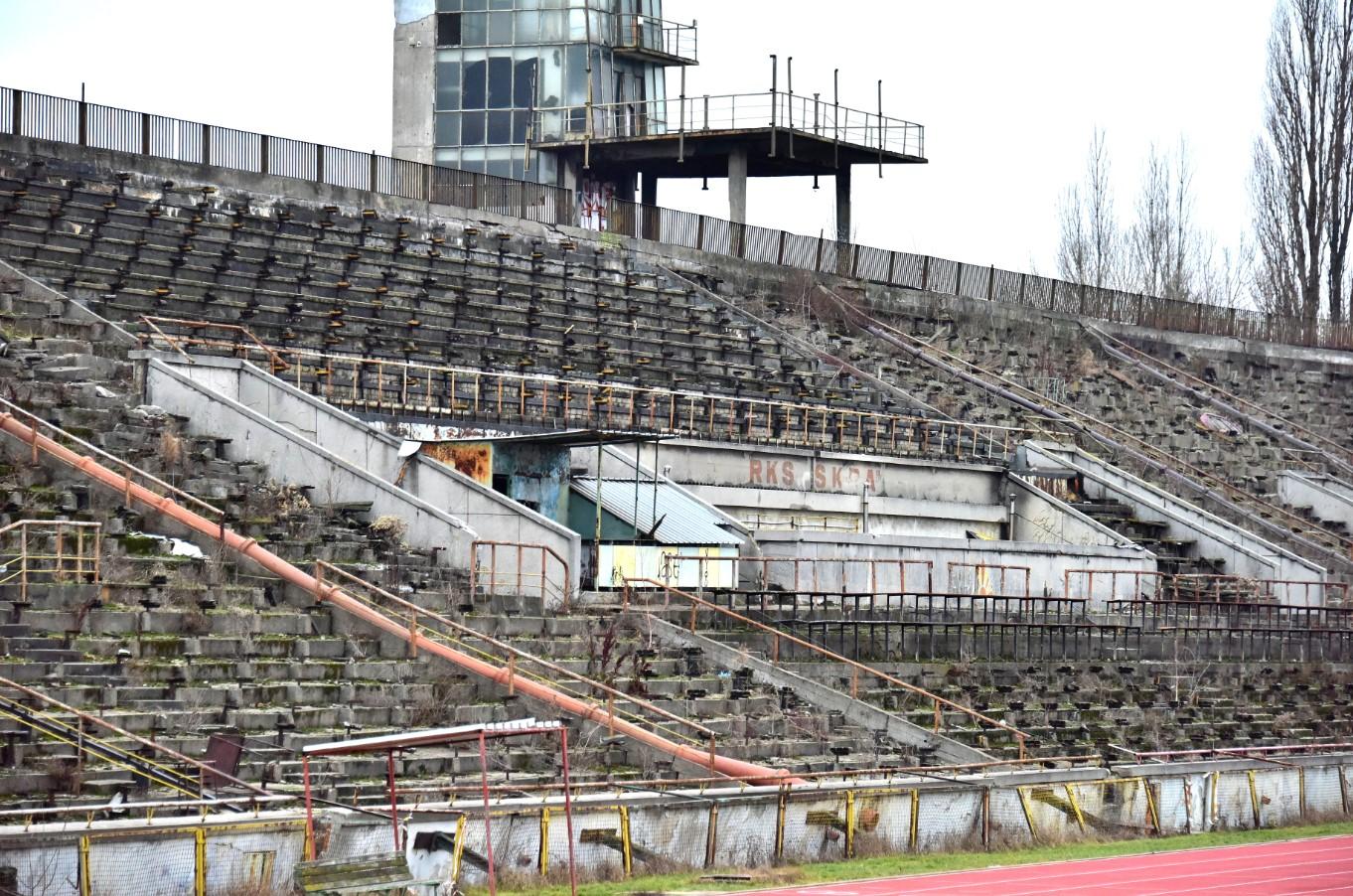 Les tribunes du Stadion Skra de Varsovie