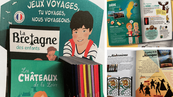 bonhomme de chemin crée des livres jeux de voyage pour apprendre en s'amusan