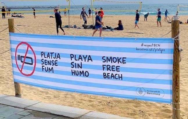 plage barcelone interdiction fumer