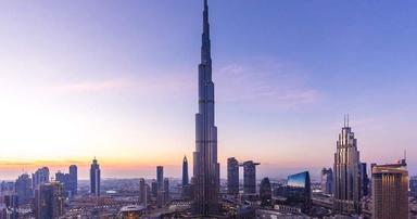 Burj Khalifa au coucher du soleil 