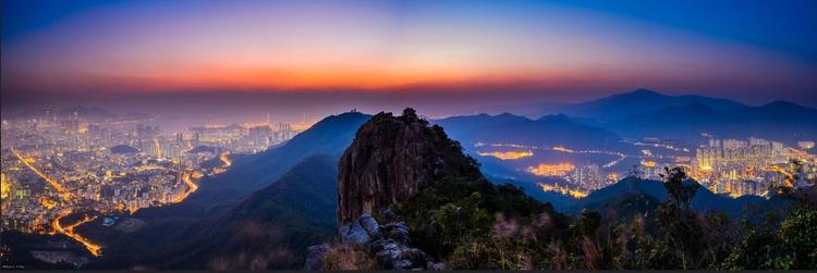 Vue panoramique Lion Rock Hong Kong