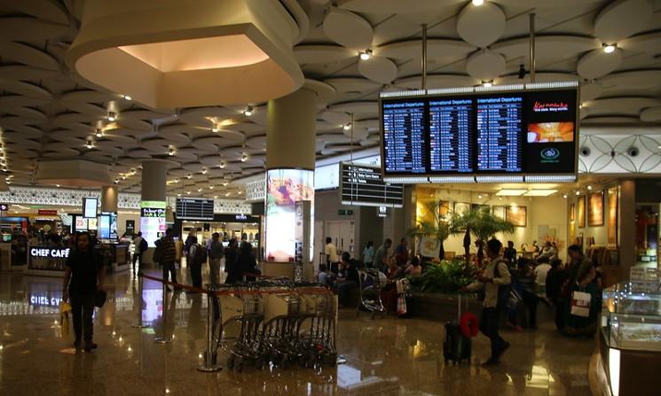 L'intérieur de l'aéroport de Chhattrapati Shivaji à Mumbai