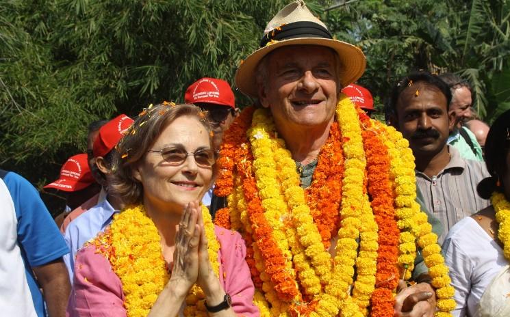 Dominique Lapierre et son épouse Dominique Conchon Lapierre en Inde