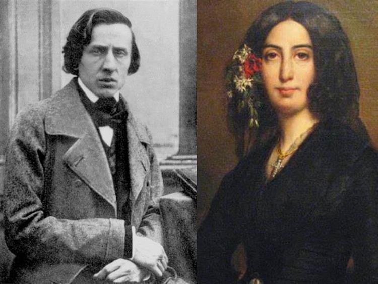 Couple amour Frédéric Chopin par Louis-Auguste Bisson et George Sand par Augustin Charpentier