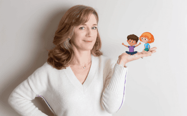 Gaëlle Bourgeault et ses mascottes de C'est quoi la France ?