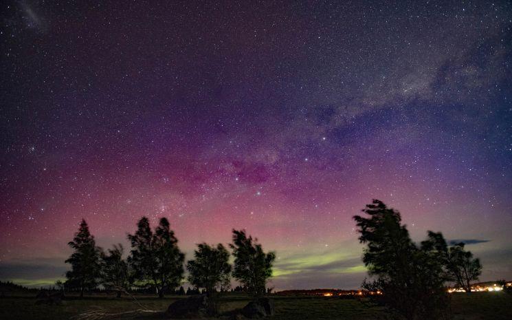 Aurores australes en Nouvelle-Zélande