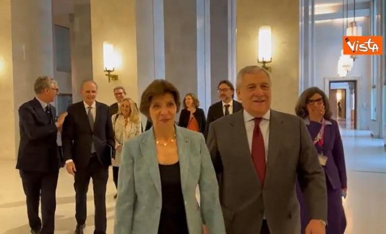 Catherine Colonna avec Antonio Tajani à Rome