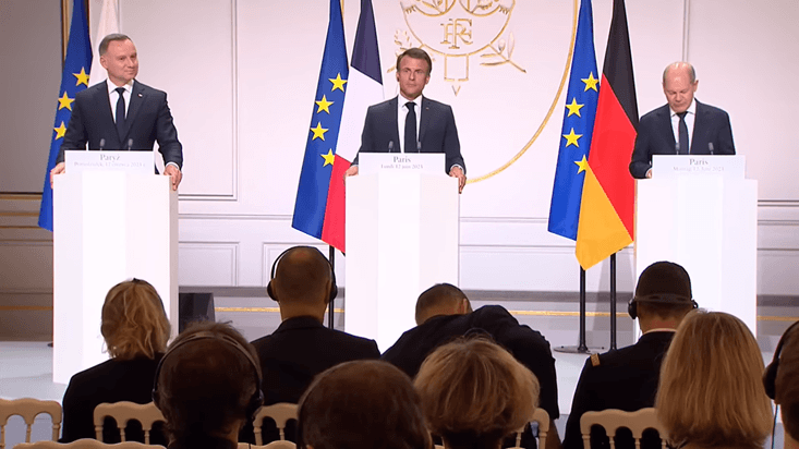 Déclaration conjointe du Triangle de Weimar (Emmanuel Macron, Andrzej Duda et Olaf Scholz)