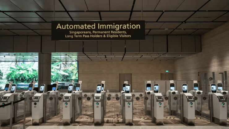 Changi airport immigration control automated