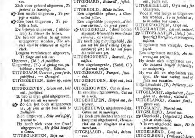 Dictionnaire Néerlandais-Anglais de 1766 (Wikimedia)