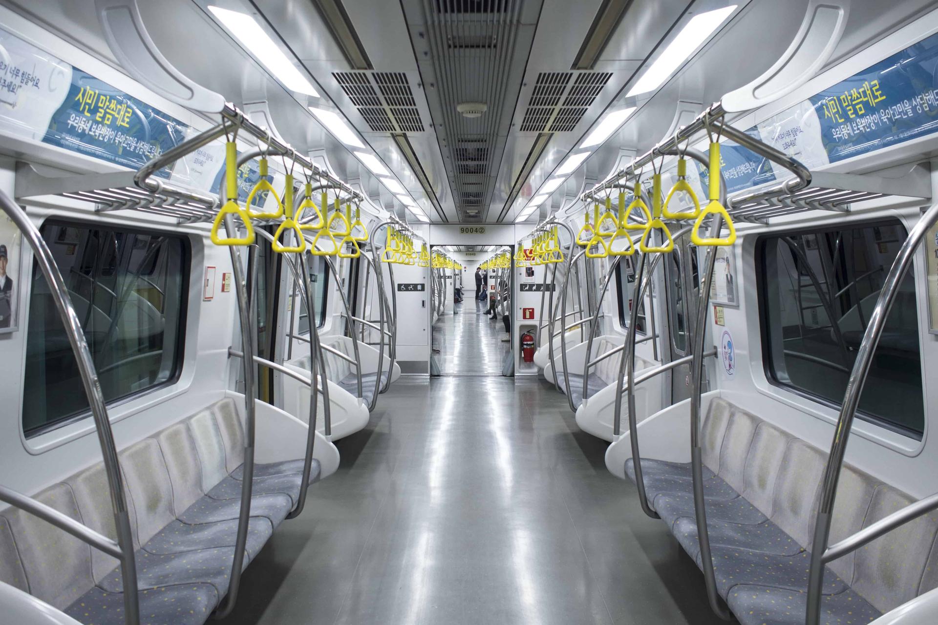 Une rame de métro à Séoul.