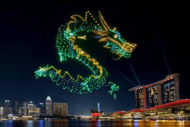 nouvel ans chinois 2024 drones dragon MBS