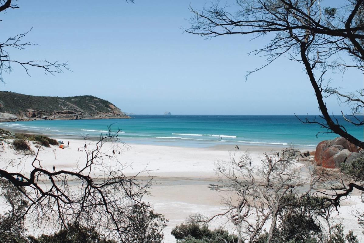 Squeaky Beach, Wilsons Promontory, Victoria, vue du sentier de randonnée