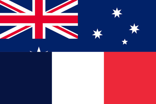 drapeaux français et australien