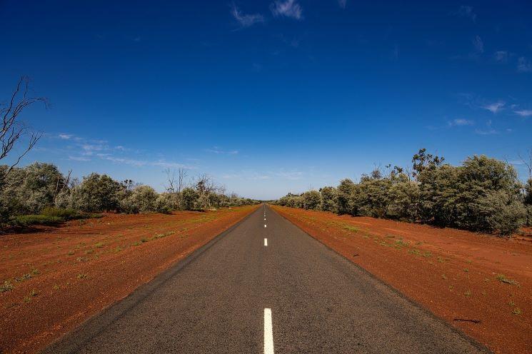 Route dans le désert australien