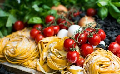 tomates cerises et pâtes fraîches italiennes